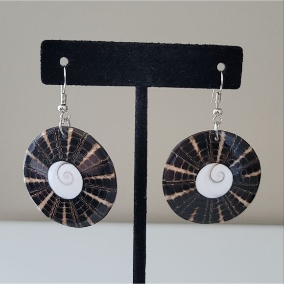 Earrings Geometric Circle Shell Earrings #0338 - Picture 11 of 11